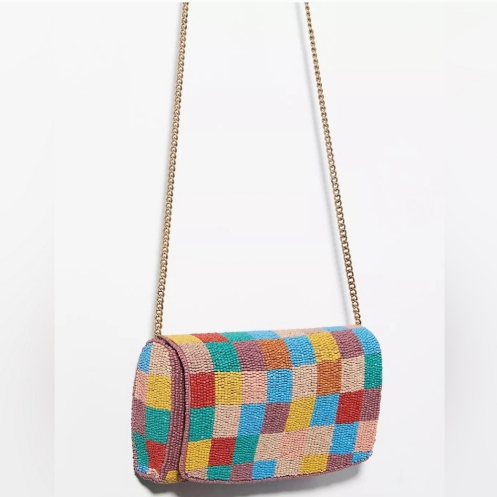Anthropologie Beaded Multicolor Clutch